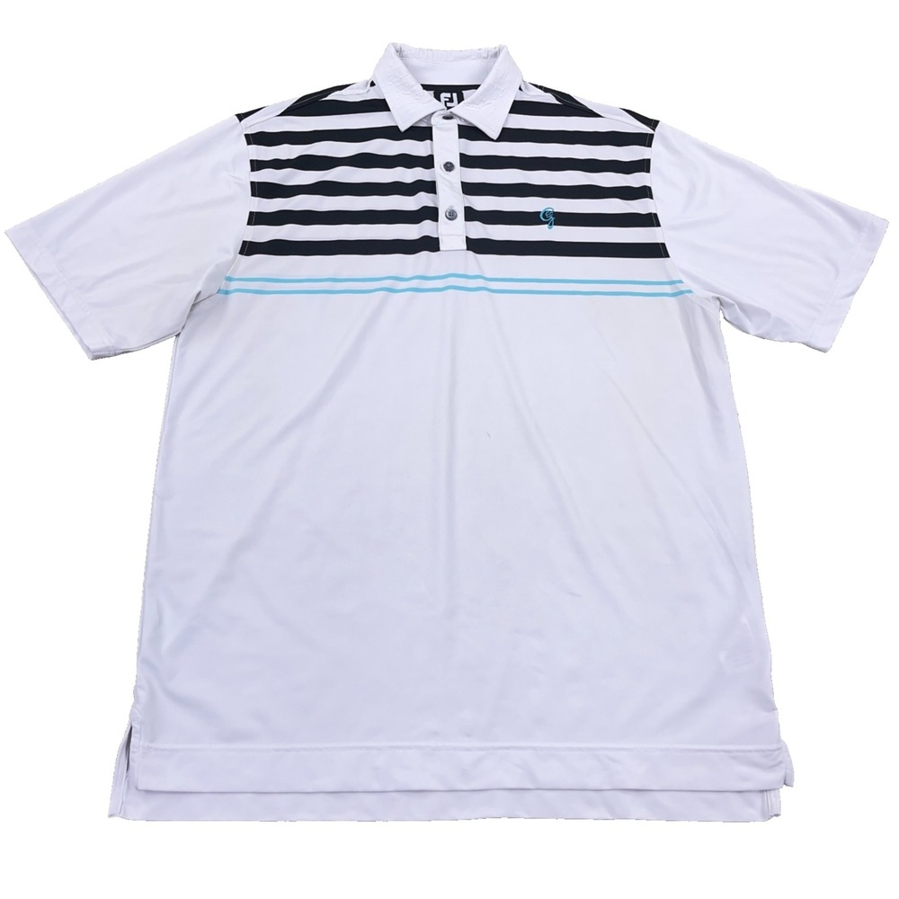 Foot Joy Polo Shirt Men LargeLarge White Performance Golf Country Club FJ